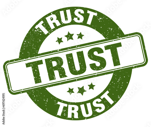 trust stamp. trust label. round grunge sign