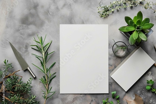 A4 Sheet Mockup Scene with Customizable Design Elements