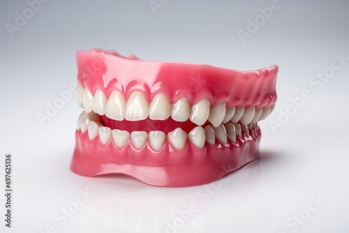 photo of dentures on a white background --ar 3:2 --v 5.2 Job ID: b99969c0-3980-4028-acdb-92e61b602960
