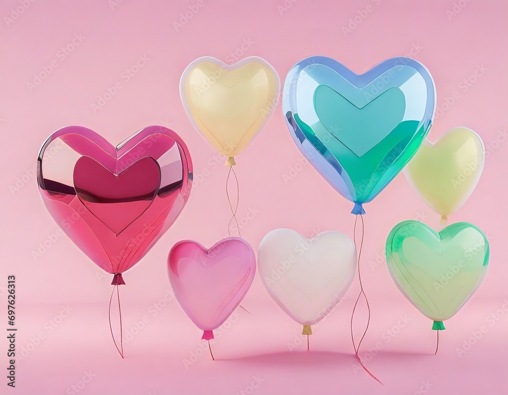 heart shaped shiny balloons