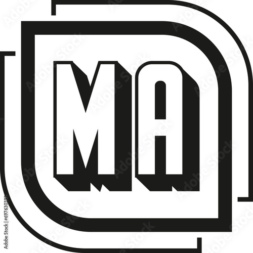 MA letter logo design on white background. MA logo. MA creative initials letter Monogram logo icon concept. MA letter design