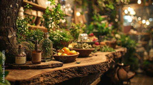 A Table with an Abundance of Lush Greenery