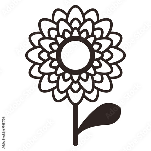 Dahlia Flower Outline Icon