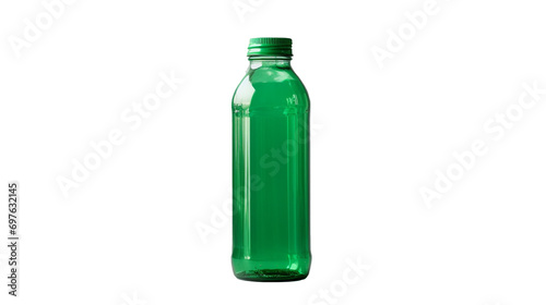 A green yellow bottle,isolated on transparent background, cutout(png) - Generative AI
