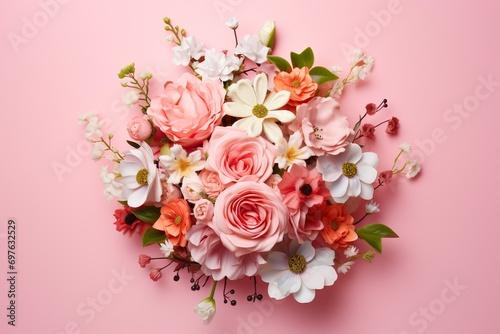 composition of beautiful flowers on isolated background made with AI