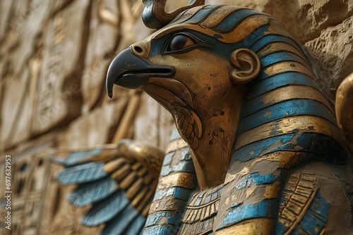 Ra: The Celestial Falcon The divine sun god, Ra soars across the sky, bringing light and order to the world ancient egypt hieroglyph
