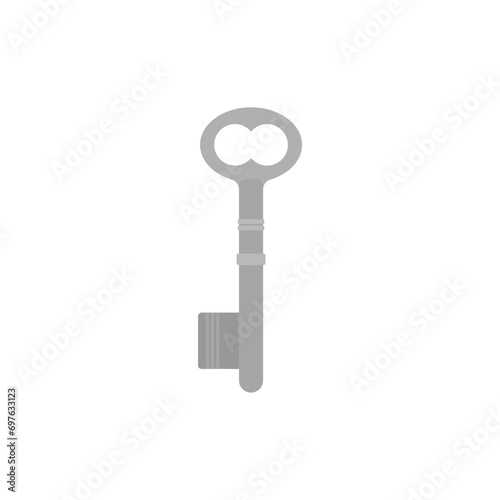 key flat design vector illustration. security system concept represented by key icon. isolated and flat illustration