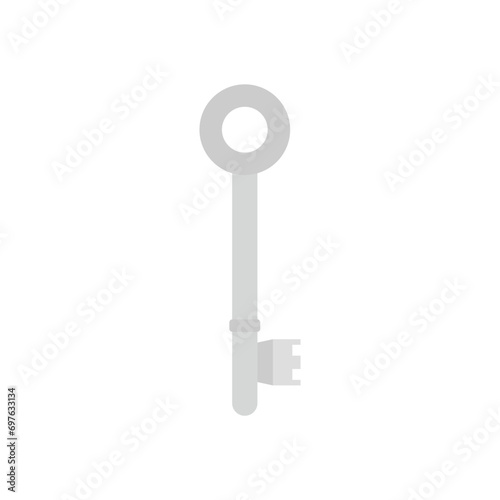 key flat design vector illustration. security system concept represented by key icon. isolated and flat illustration