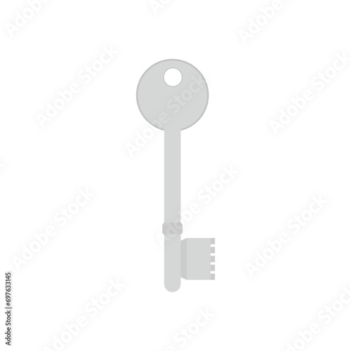 key flat design vector illustration. security system concept represented by key icon. isolated and flat illustration