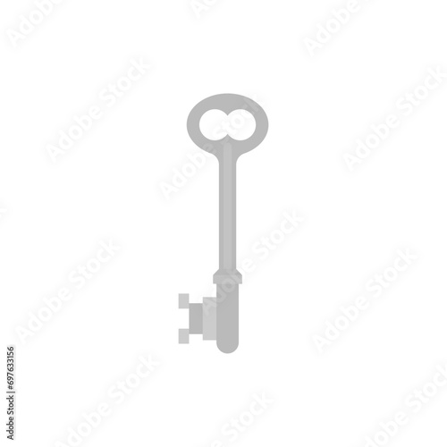 key flat design vector illustration. security system concept represented by key icon. isolated and flat illustration