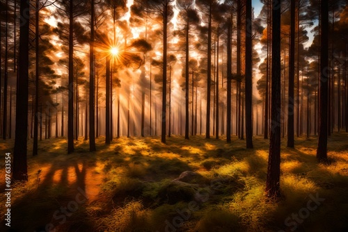 sunrays in the forest