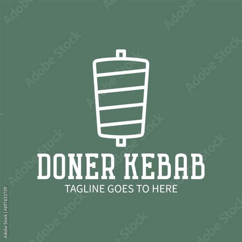 Shawarma logo for restaurants and markets. Doner kebab logo template. Premium Quality Emblems, Logo Template. Vector Illustration.