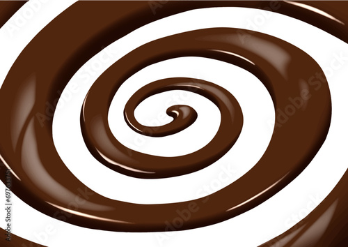 ベクター とろけるチョコレートのぐるぐる背景 バレンタイン