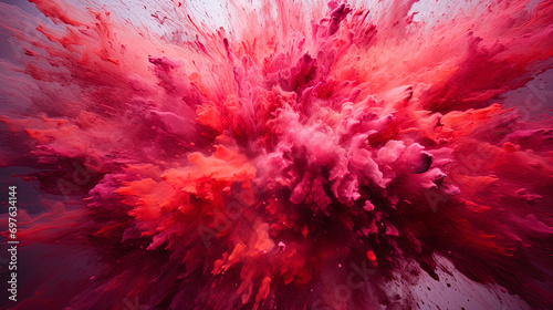 Abstract red and pink explosions, as if escaping sparks of love