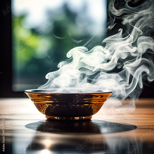 a relax smoke wave Vanishing Point with dark background. Back Light