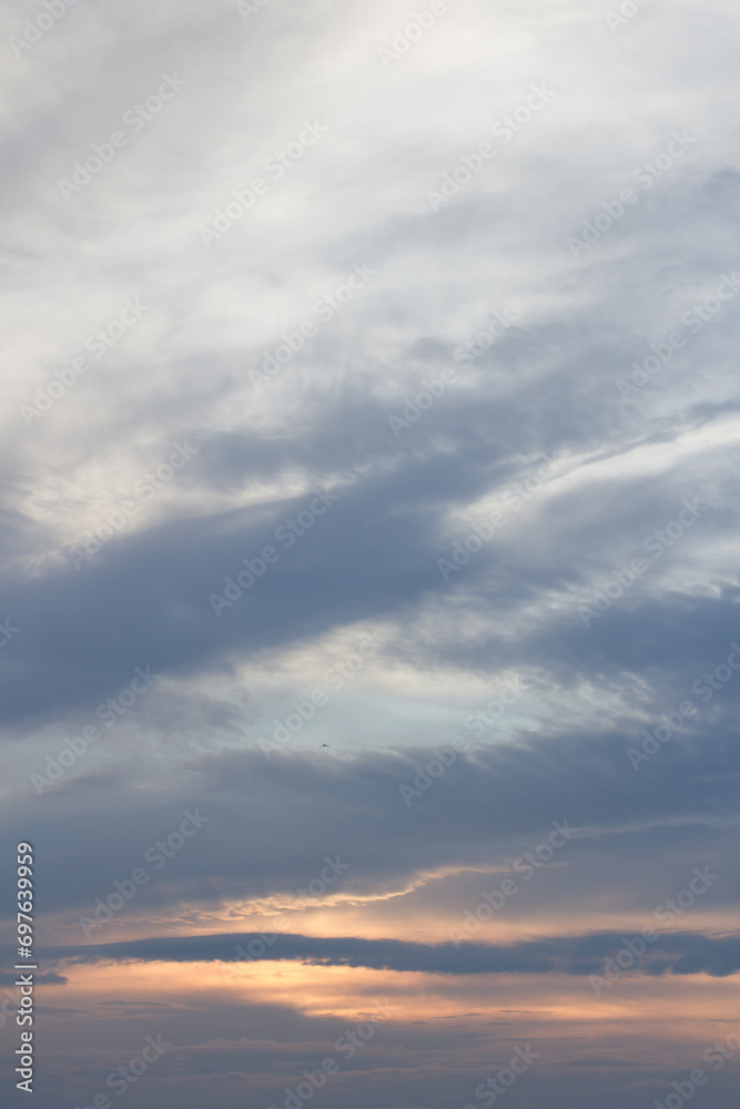 Beautiful sky at sunset, background with sunset