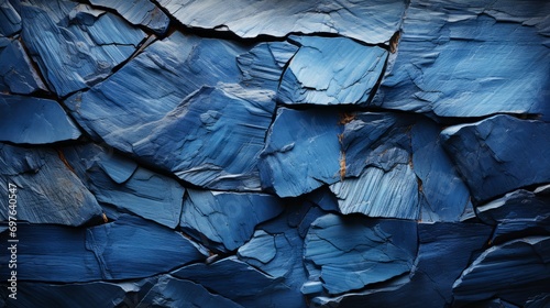 Wallpaper Mural A stunning display of the raw beauty and resilience of nature, as a blue rock wall adorned with intricate cracks stands tall and proud in its abstract form Torontodigital.ca