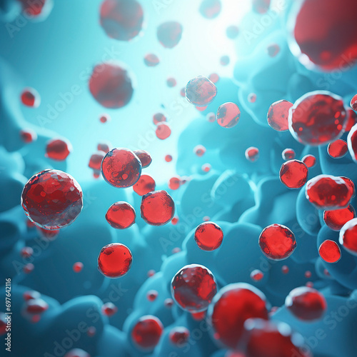 Cellular Symphony: Red and White Blood Cells in 3D Formation, Generative AI
