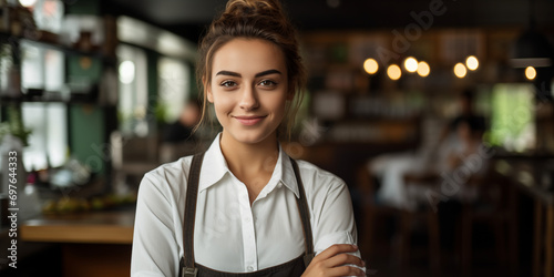 Fototapeta Naklejka Na Ścianę i Meble -  Mitarbeiterin in der Gastrobranche