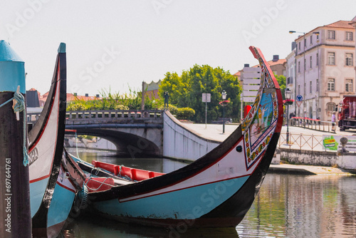 Tablou pe pânză Boat in ria in Aveiro - Portugal