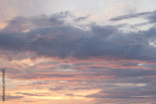 Beautiful sky at sunset, background with sunset © Anton