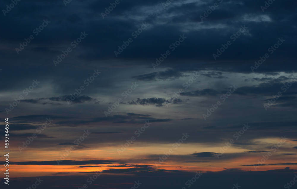 Beautiful sky at sunset, background with sunset