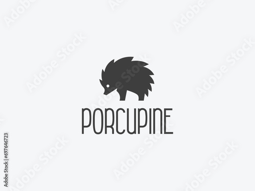 porcupine hedgehog logo vector icon illustration, logo template