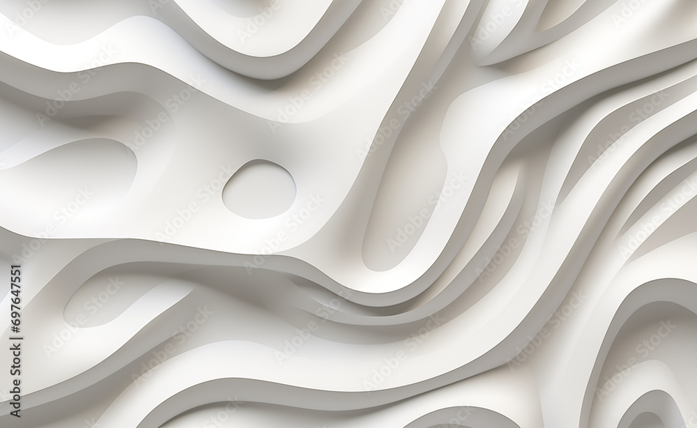 Obraz premium Abstract 3d white background, organic shapes seamless pattern texture.