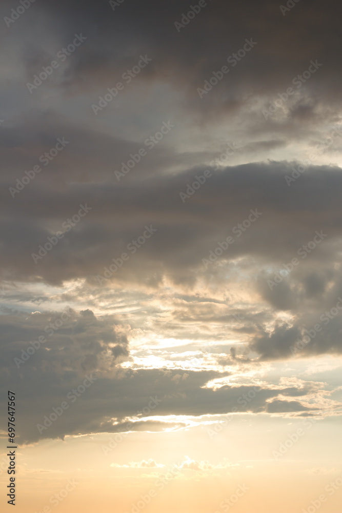 Beautiful sky at sunset, background with sunset