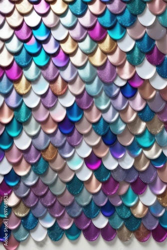 Fish scales colorful pattern, vertical composition