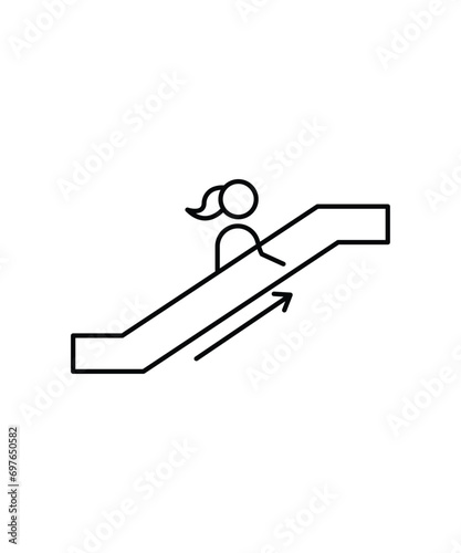 escalator icon, vector best line icon.