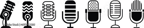 Microphone icon set. Different microphone collection. Vector photo