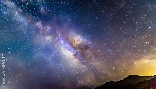 milky way galaxy with star and space dust in the universe and deep planet night sky background © Ashley