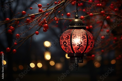  chinese floral illuminated paper lanterns decoration for chinese new year mid-autumn festival  