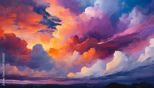 dramatic vibrant sky and clouds ai generated art