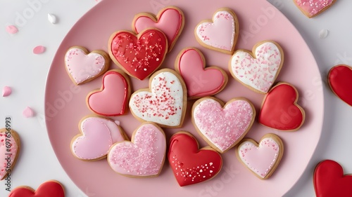 heart shaped cookies, valentine day theme