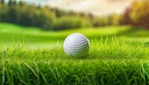 golf ball on the grass of the golf club banner