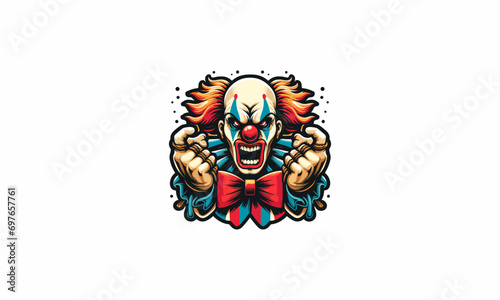 head clown angry vector mascot design