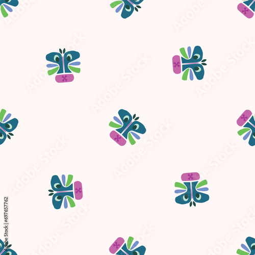 Cute green kids blob monster graphic design doodle seamless vector pattern. Colorful creature in bright happy playful endless wallpaper. Minimalist gender neutral art illustration.