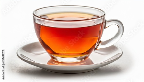 glass cup of tea isolated on a white background with clipping path