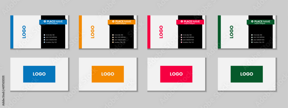 Professional business card set template design with texture and pattern, corporate visiting card, name card design with mockup