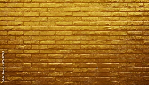 golden yellow brick wall texture with vintage style pattern for background and design art work
