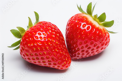 Juicy Strawberry isolated on white background.