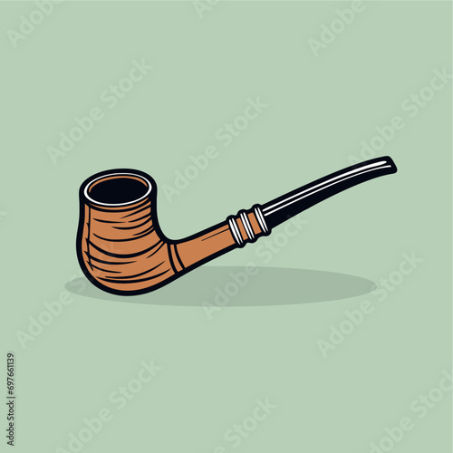 smoking pipe icon vector
