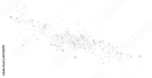 Christmas background. Powder dust light PNG. Magic shining white dust. Fine, shiny dust bokeh particles fall off lightly. Fantastic shimmer effect. PNG.