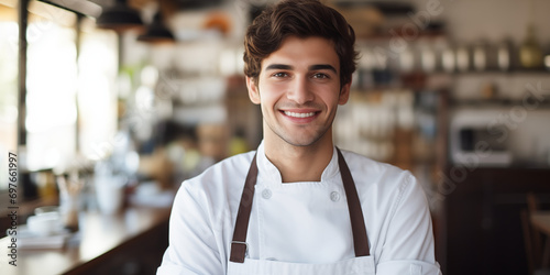 Fototapeta Naklejka Na Ścianę i Meble -  Koch steht in der Küche