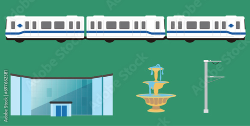 Taipei  MRT  Mass Rapid Transit subway building set
