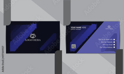 wow Luxury color and mordan navy business card design with smart style minimalist print .
