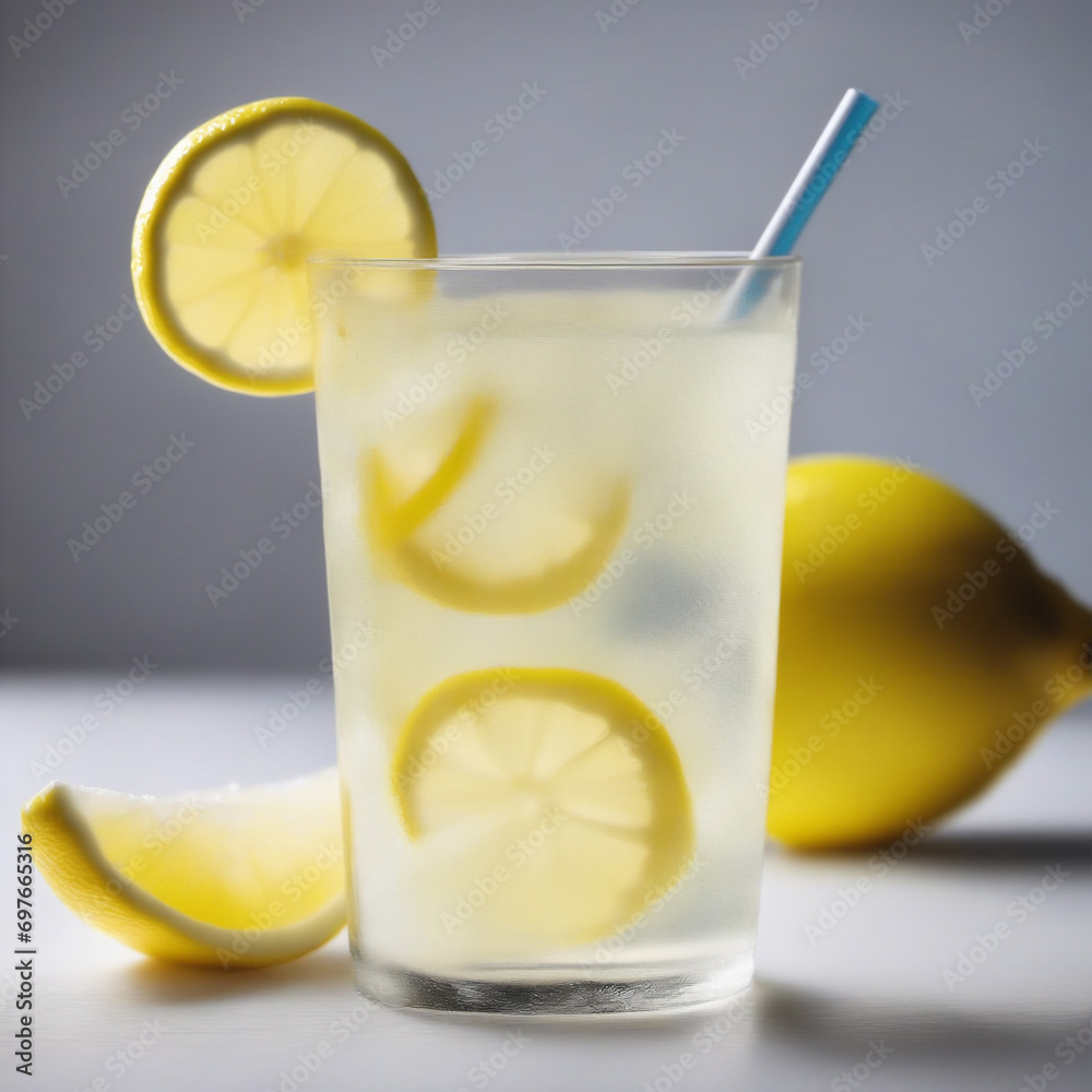 a glass filled with lemonade, accompanied by lemon slices. The glass is placed on a table, and the lemon slices are scattered around it a glass filled with lemonade, accompanied by lemon slices. The glass is placed on a table, and the lemon slices are scattered around it