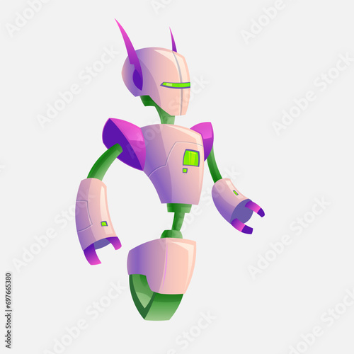 3d render of a robot with a flower